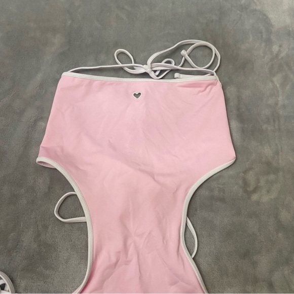 New! Frankie’s bikinis Amalia one piece monokini pink heart 1099 - Picture 6 of 10